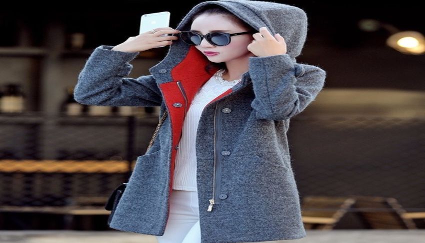 Mẫu áo khoác dạ có mũ