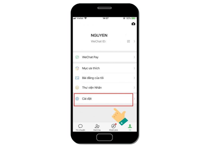Cách chuyển đổi ngôn ngữ trong ví wechat pay