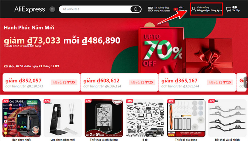 Cách đăng ký tài khoản trên Aliexpress