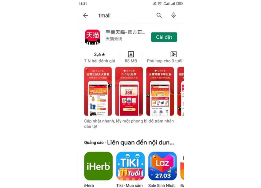 Cách tạo tài khoản Tmall trên điện thoại đơn giản