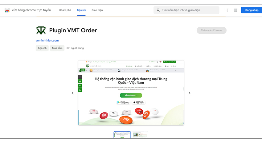 Cài đặt công cụ Plugin VMT Order