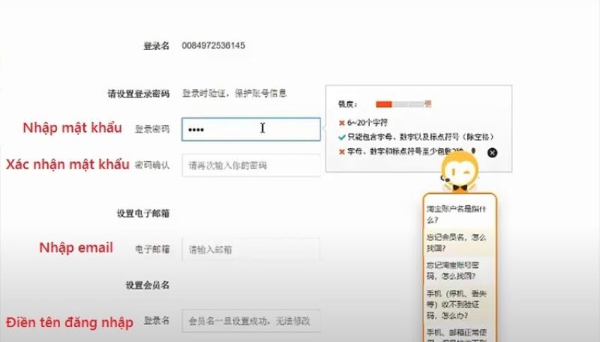 Cần nhập đầy đủ thông tin cá nhân để đăng ký