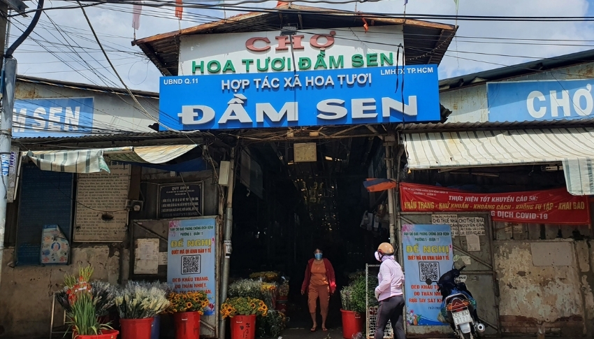Chợ hoa Đầm Sen là chợ đầu mối hoa tươi TPHCM