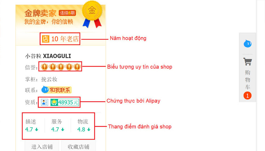 Khảo sát chất lượng hàng Quảng Châu tại mục đánh giá sao