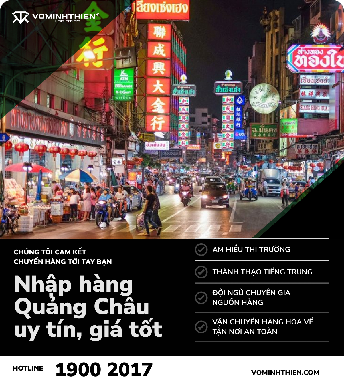 Dịch vụ nhập hàng Quảng Châu uy tín giá rẻ tại Võ Minh Thiên