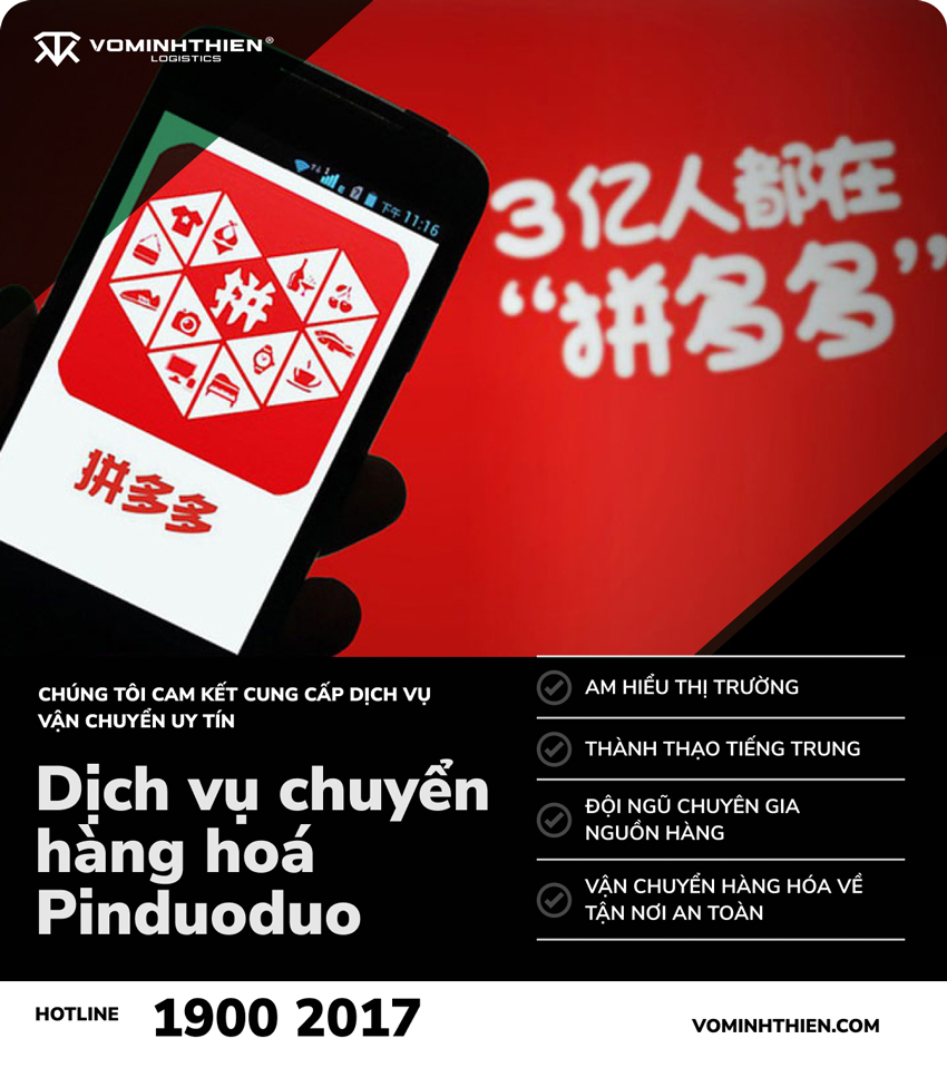 Dịch vụ vận chuyển hàng hoá Pinduoduo tại Võ Minh Thiên