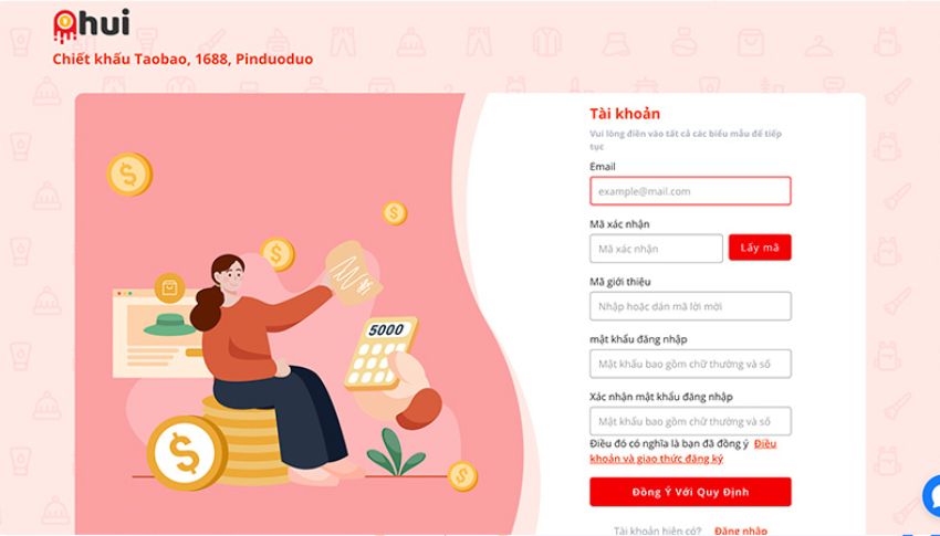 Điền đầy đủ thông tin để đăng ký