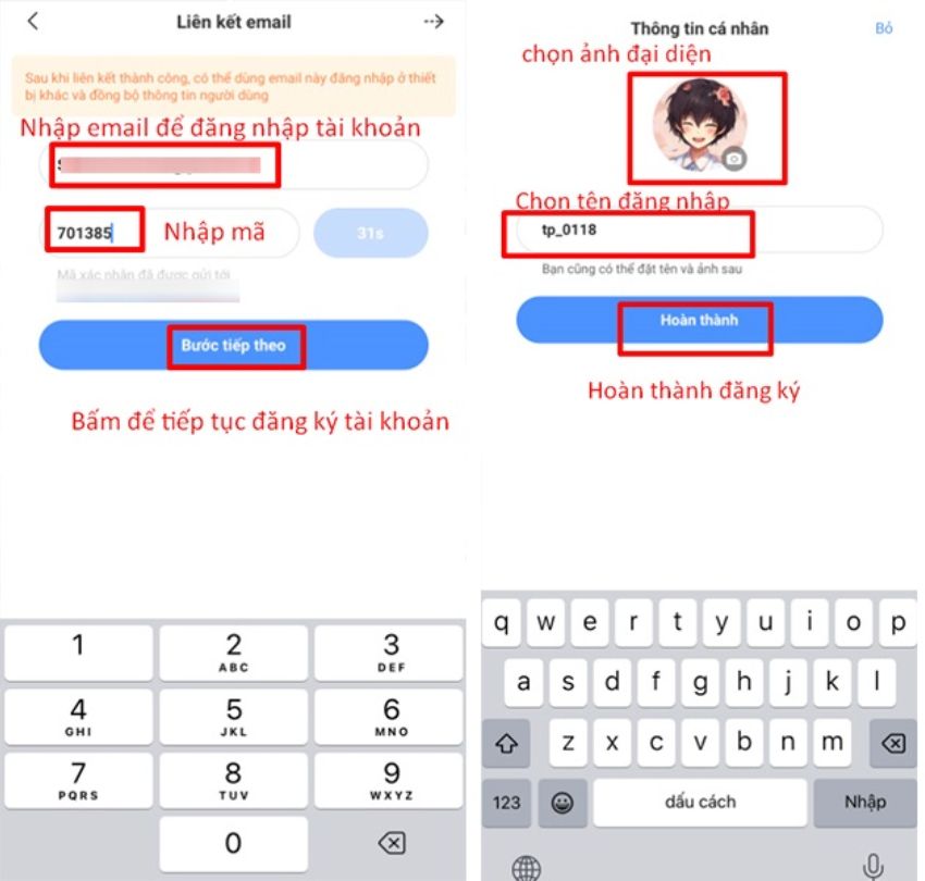 Điền thông tin cần thiết theo yêu cầu đăng ký tài khoản Bilibili Việt Nam