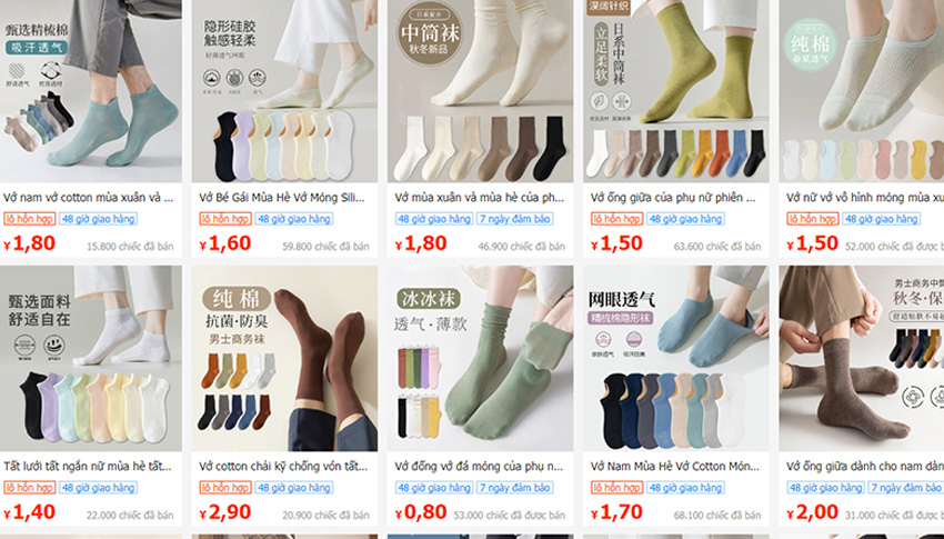Mua sỉ nguồn hàng đồng giá 5k trên các trang TMĐT Trung Quốc