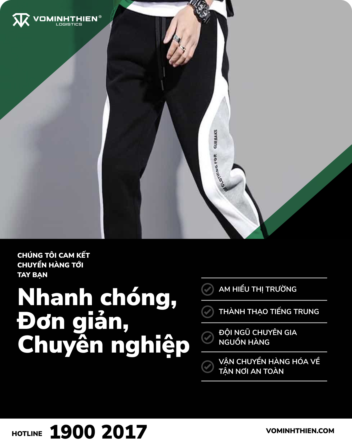 Võ Minh Thiên cung cấp dịch vụ mua hộ quần jogger hàng Trung Quốc giá rẻ