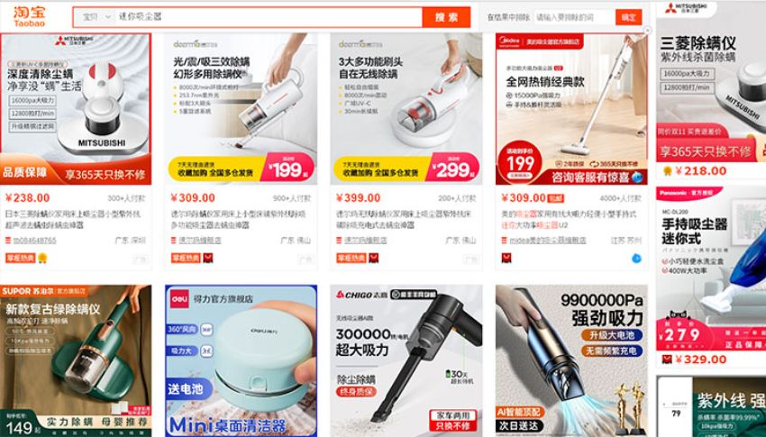 Nhập máy hút bụi Trung Quốc trên các sàn thương mại điện tử uy tín