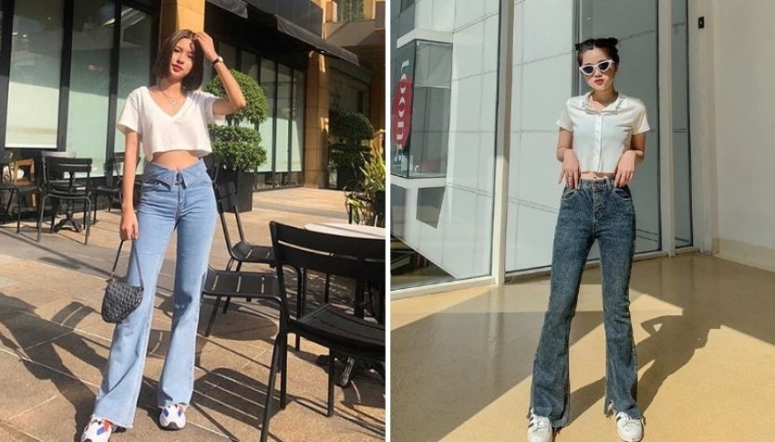 Mẫu quần jeans ống loe thịnh hành gần đây