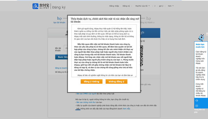 Cách đăng ký khoản thanh toán Alipay trên máy tính