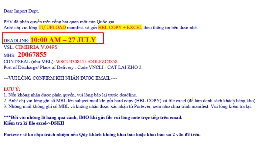 Thủ tục chỉnh sửa Manifest là gì? 