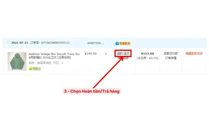 Cách huỷ đơn hàng trên web Taobao bằng máy tính