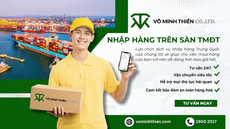 Võ Minh Thiên chuyên nhập hộ các nguồn hàng Taobao và 1688 an toàn, phí dịch vụ rẻ