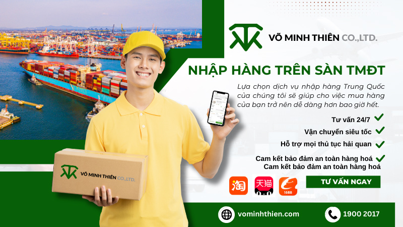 Nhập hàng Taobao, 1688, Tmall giá tốt tại Võ Minh Thiên Logistics