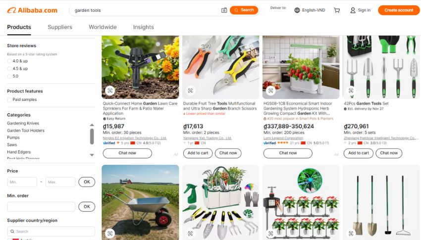 Mặt hàng dụng cụ làm vườn