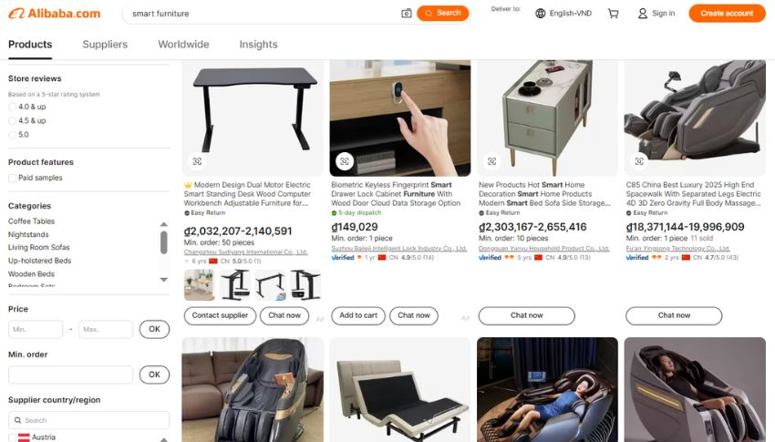 Ngành hàng về nội thất thông minh