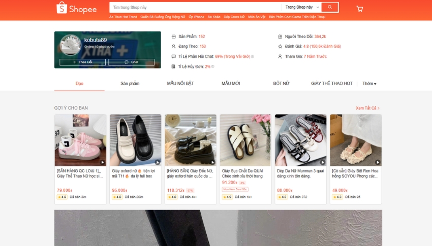 link shop taobao trên shopee kobuta89 chuyên giày dép