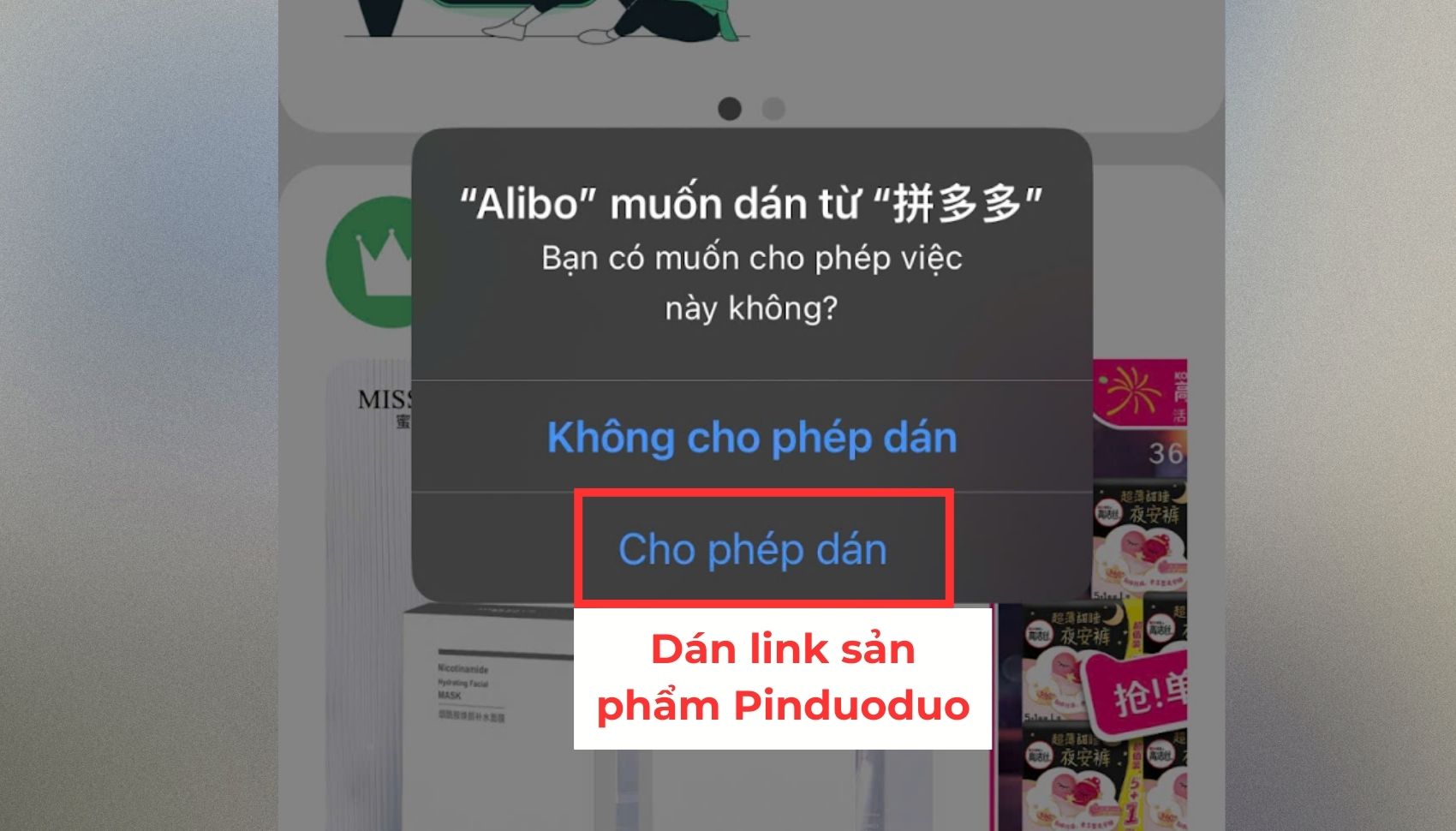 Dán link sản phẩm Pinduoduo trên Alibo Dán link sản phẩm Pinduoduo trên Alibo