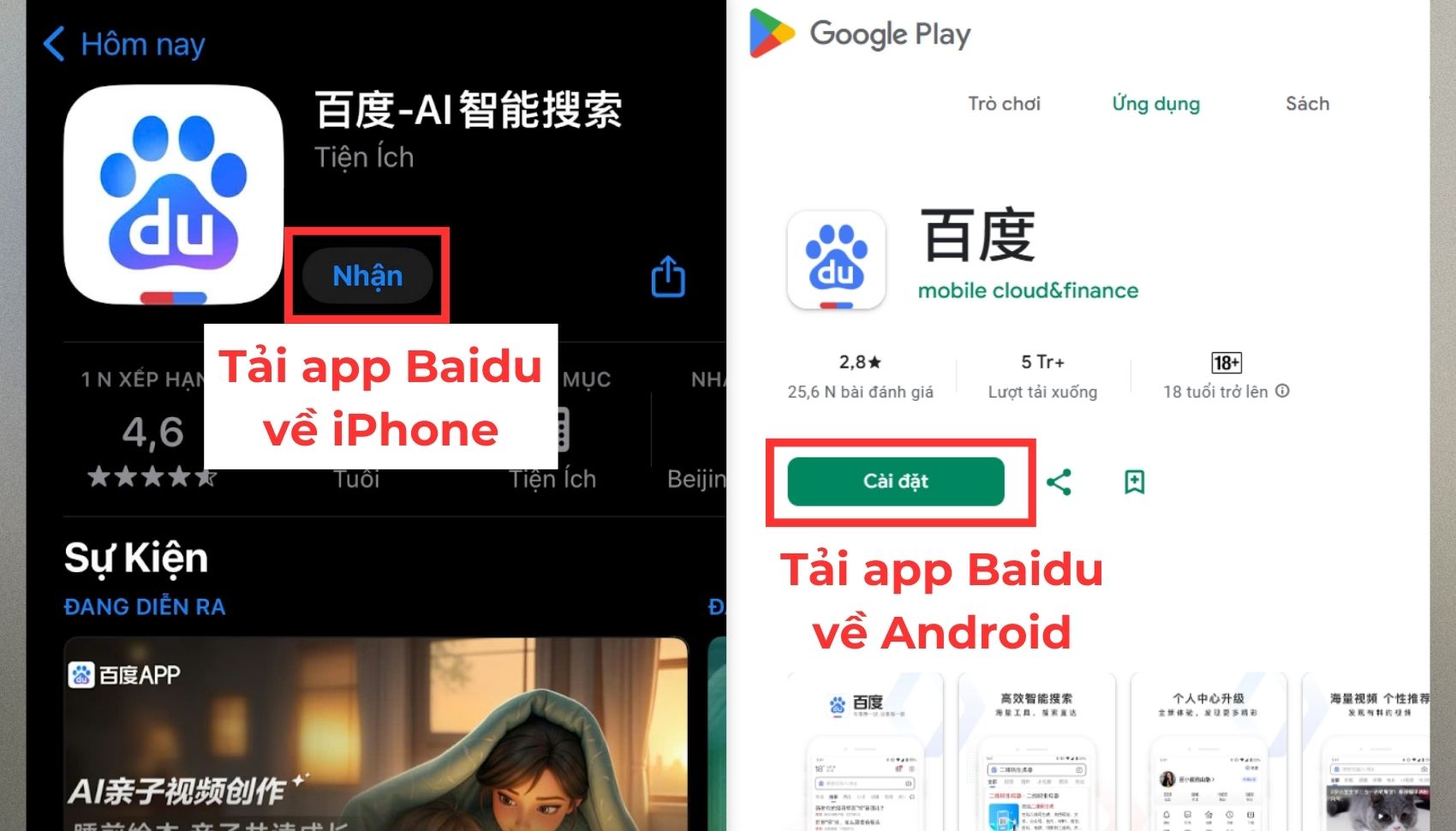 Hướng dẫn cách tải app Baidu