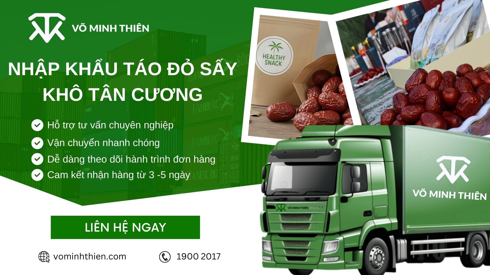 Dịch vụ nhập táo đỏ Trung Quốc trọn gói của Võ Minh Thiên