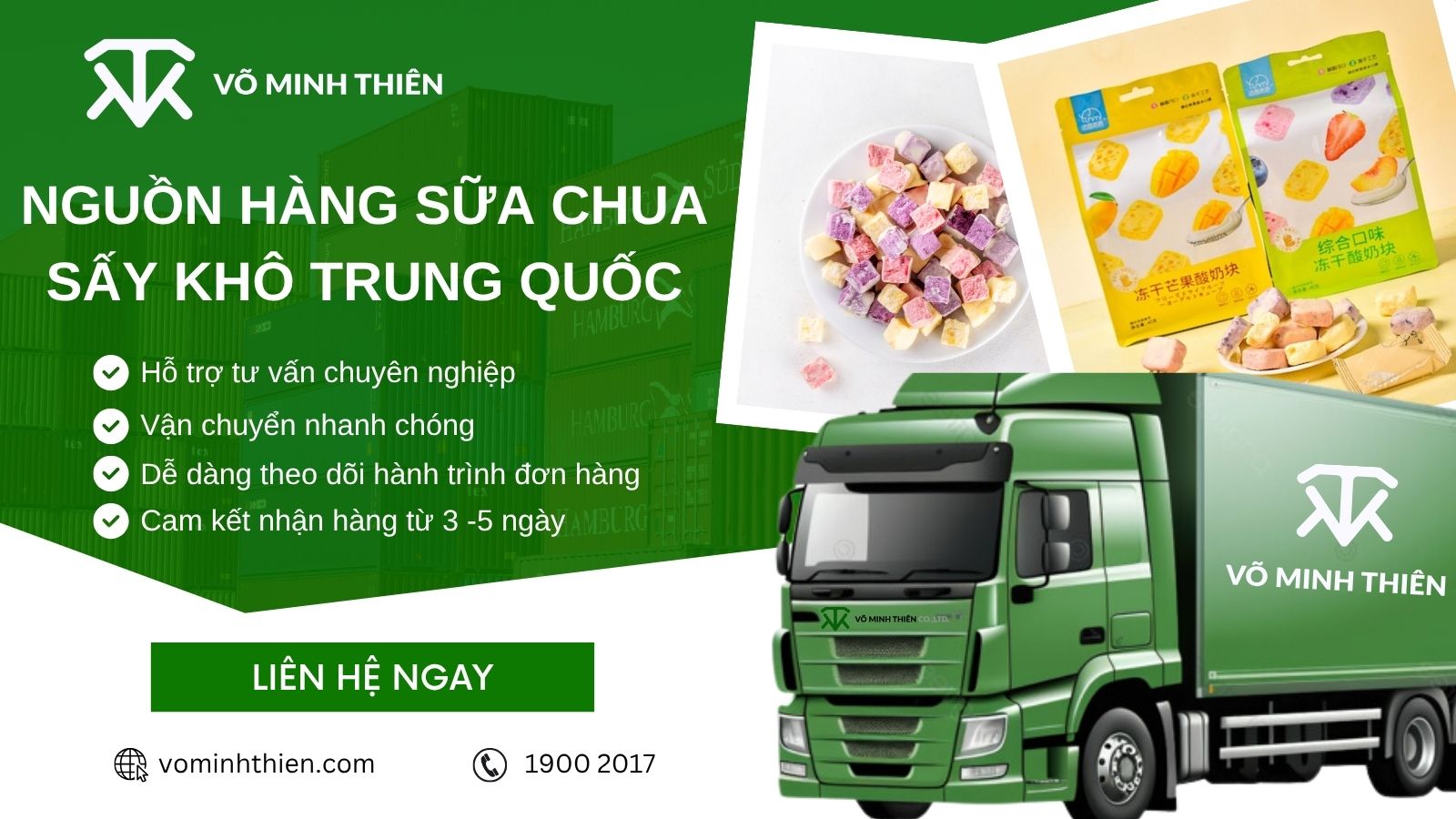 Dịch vụ mua hộ sữa chua sấy khô Trung Quốc trọn gói uy tín