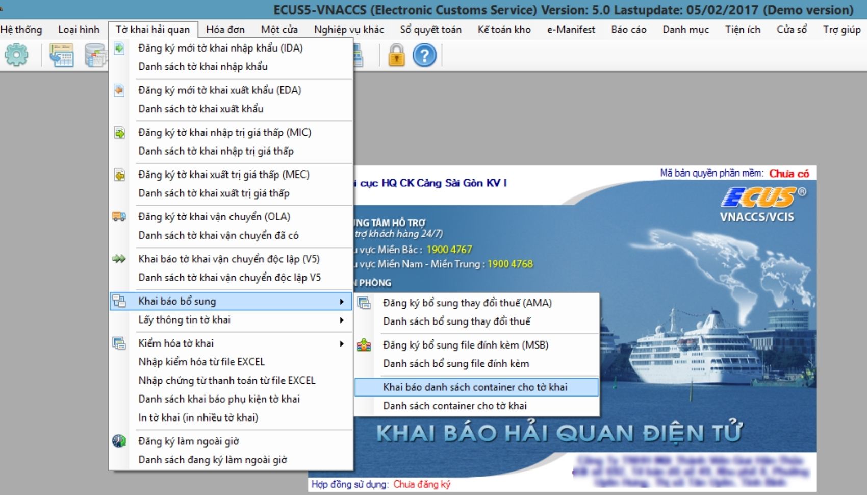 Tạo tờ khai cho quần áo được nhập từ China