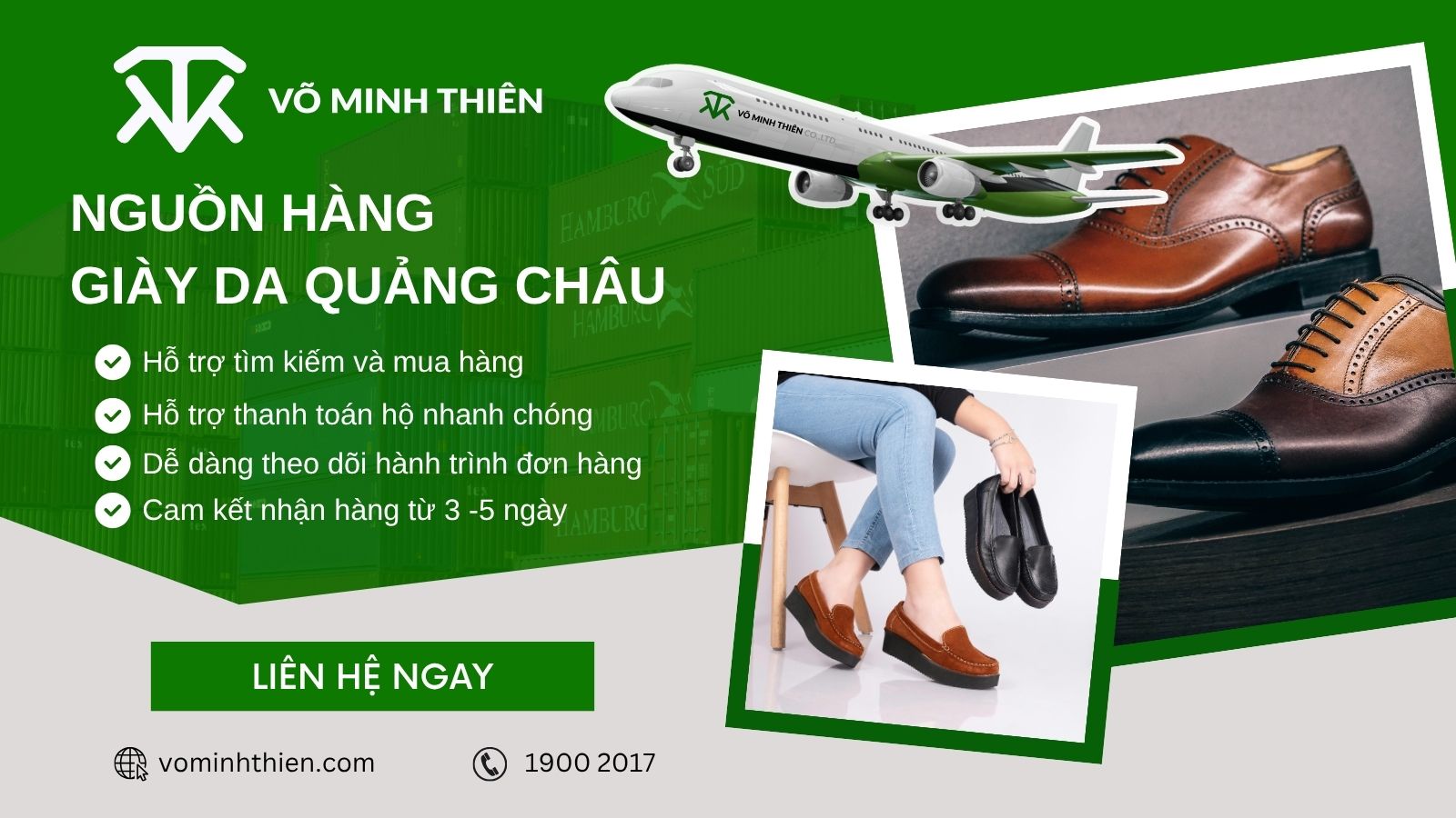 Giải pháp nhập nguồn hàng giày da Quảng Châu giá rẻ tận gốc qua Võ Minh Thiên
