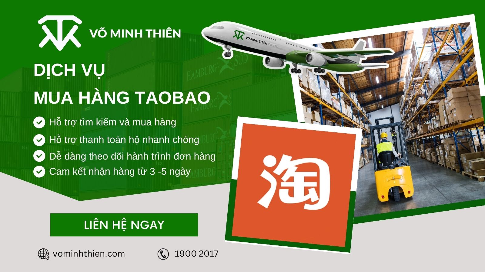 Dịch vụ order Taobao về Việt Nam trọn gói uy tín tại Võ Minh Thiên